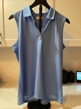 Greg Norman Collection Light Blue Sleeveless Polo Tank (0044)